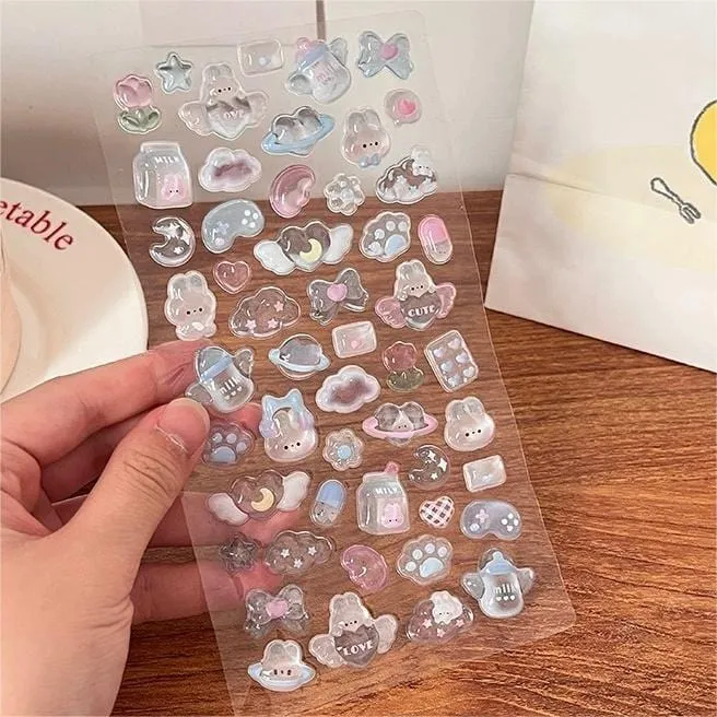 Cute Colorful Animal Pattern Crystal 3D DIY Decoration Stickers