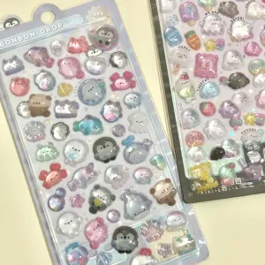 Cute Colorful Animal Pattern Crystal 3D DIY Decoration Stickers