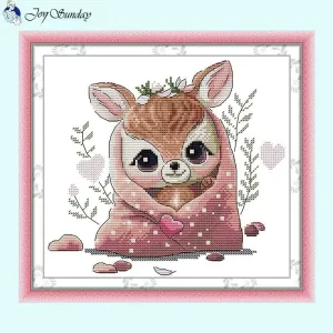 Cute Deer Cross Stitch Kit Cartoon Animal