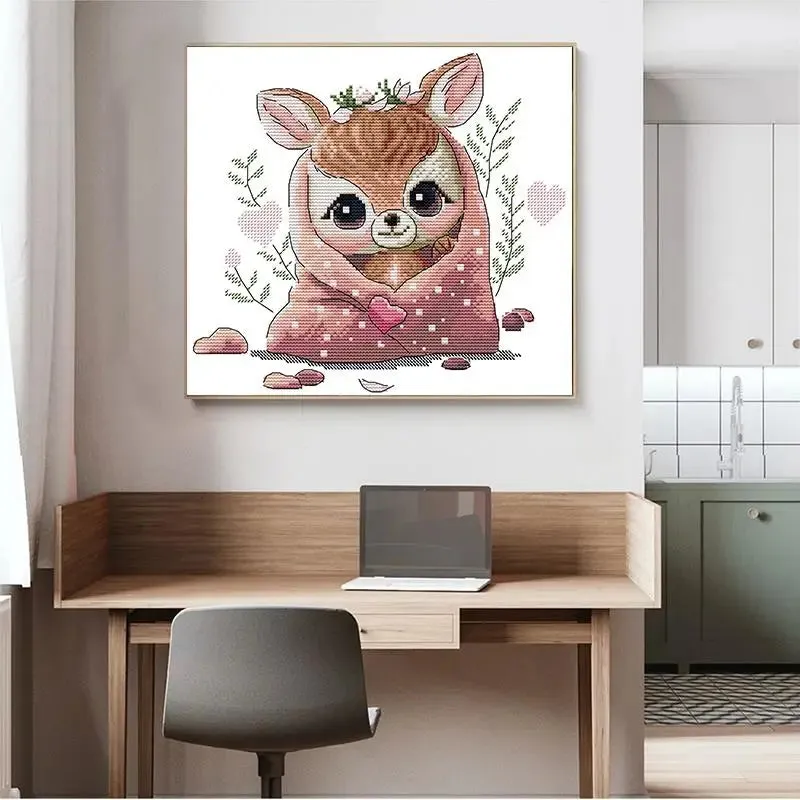 Cute Deer Cross Stitch Kit Cartoon Animal