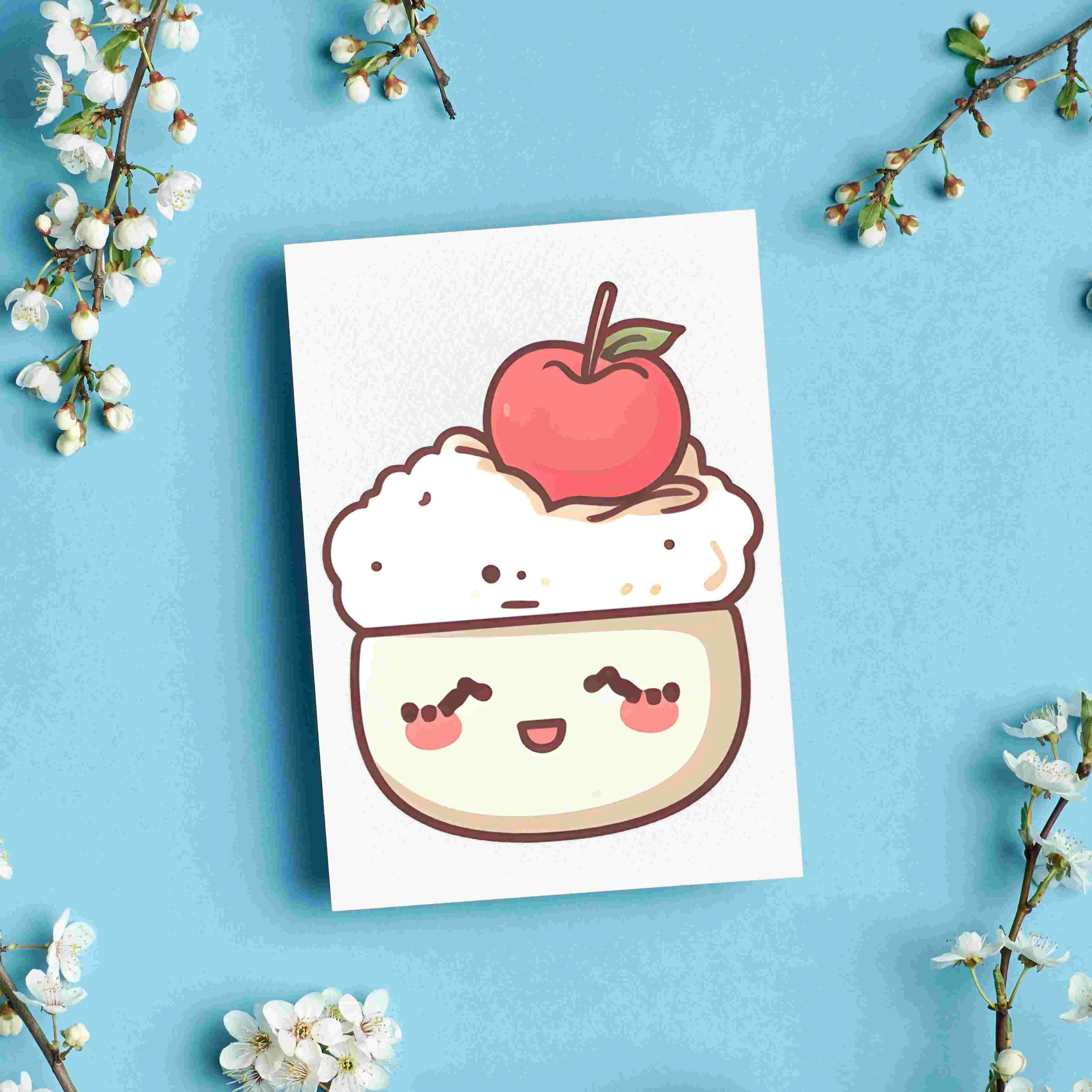 Cute Desserts Cartoon Characters - Digital Art SETCD001