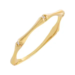 CZ Bamboo Ring 14K