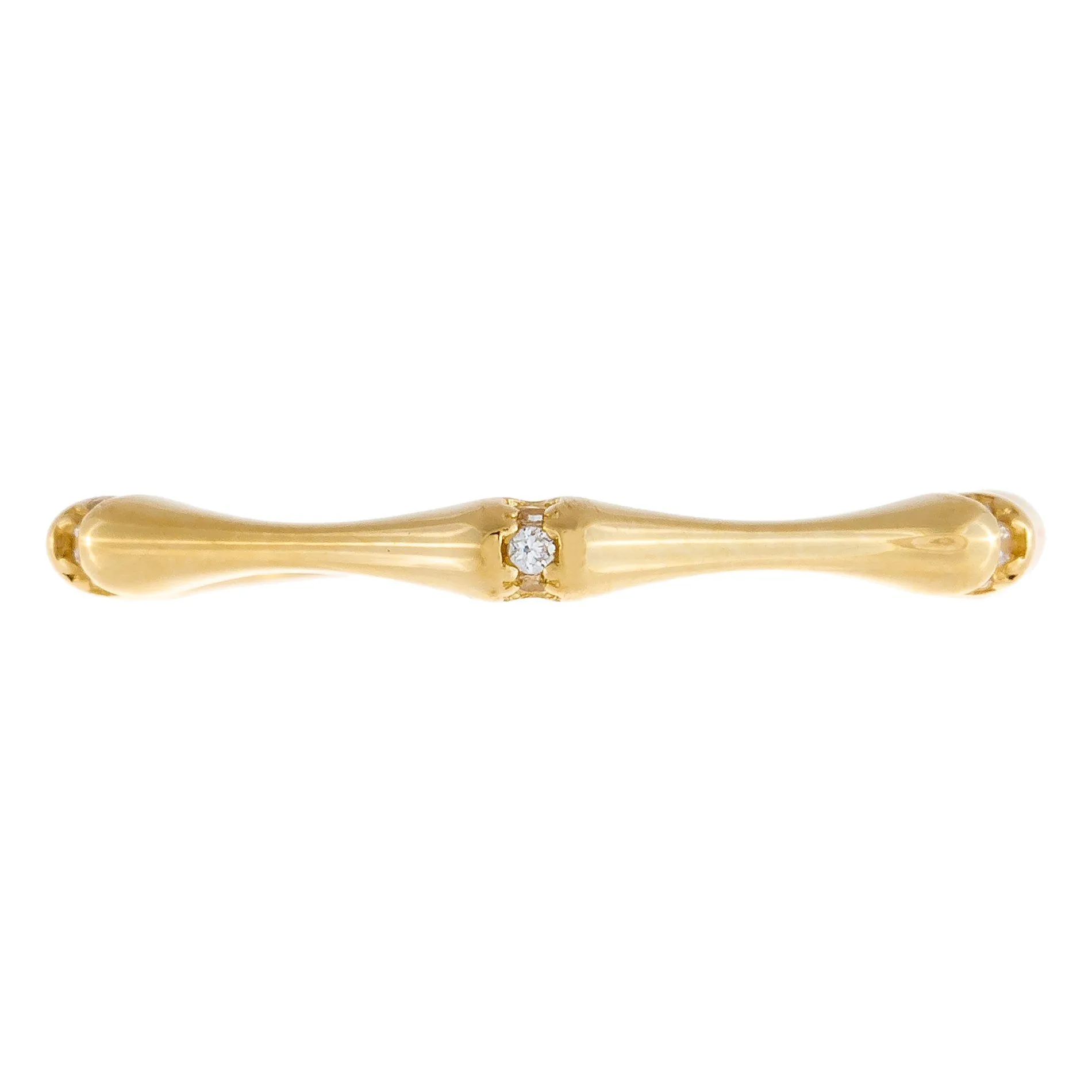 CZ Bamboo Ring 14K