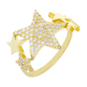 CZ X Solid Multi Star Ring