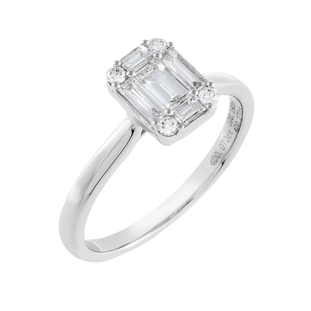 Diamond Baguette Stone Ring 14K