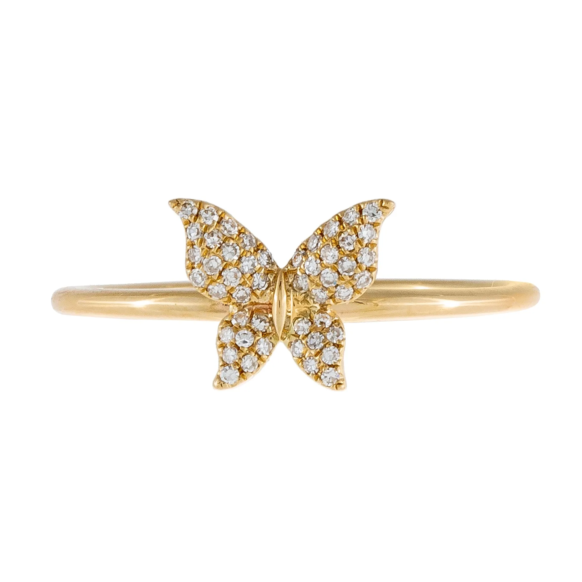 Diamond Mini Butterfly Ring 14K