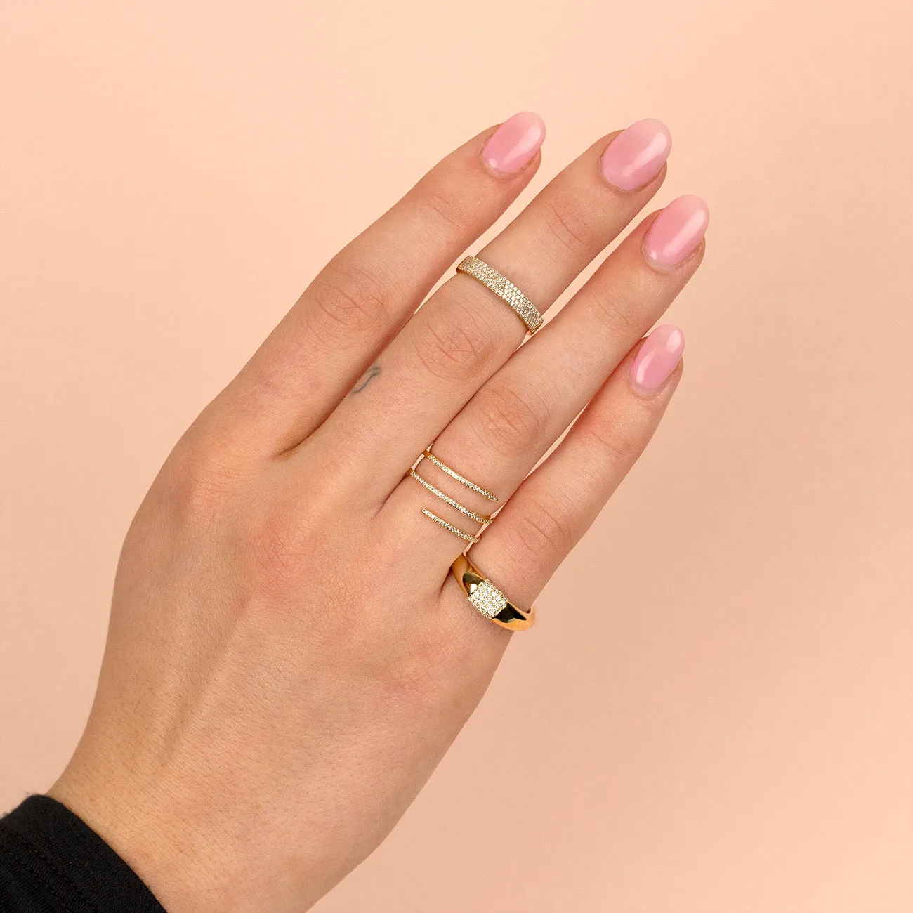 Diamond Pavé Dome Ring 14K
