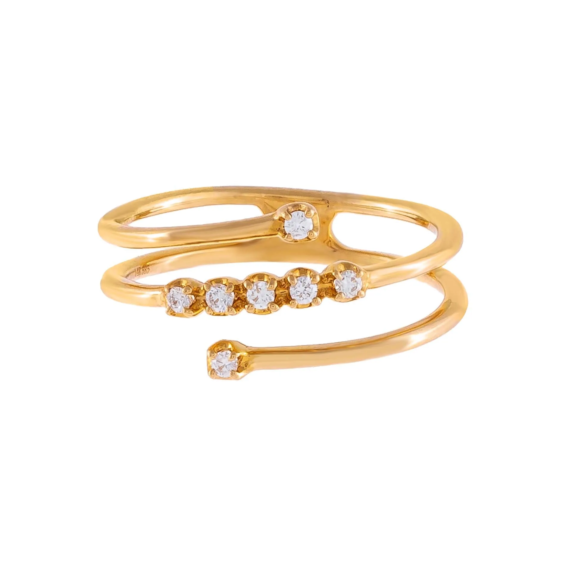 Diamond Spiral Ring 14K