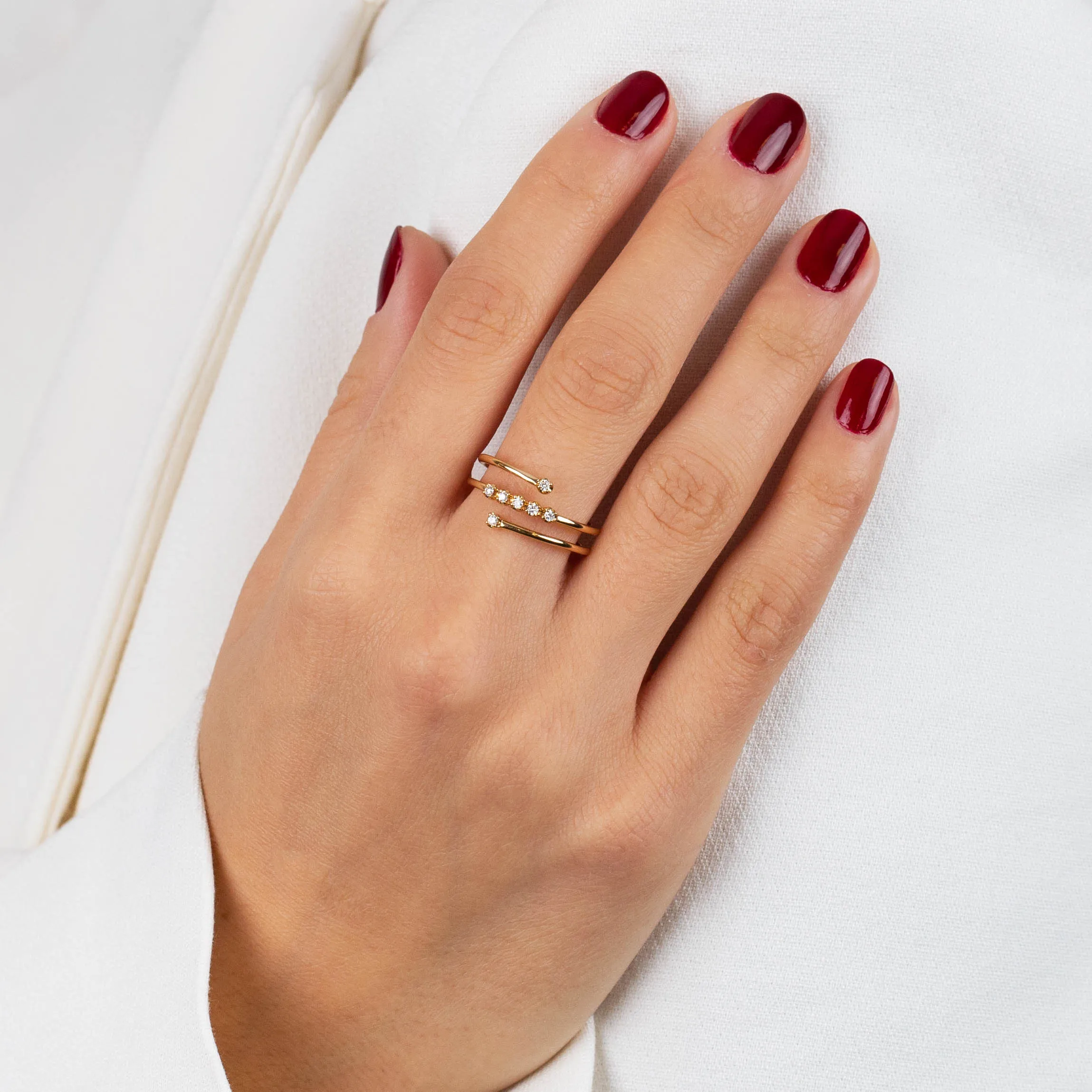 Diamond Spiral Ring 14K