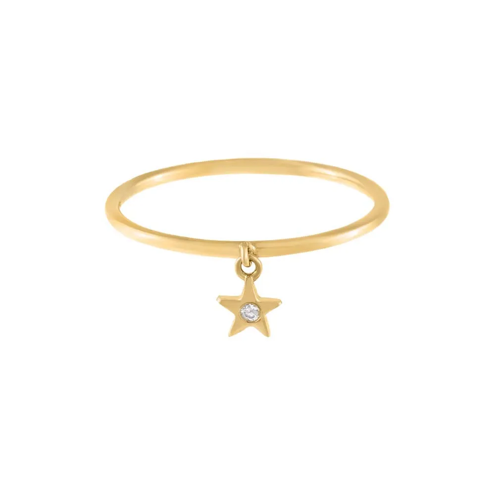 Diamond Star Charm Ring 14K