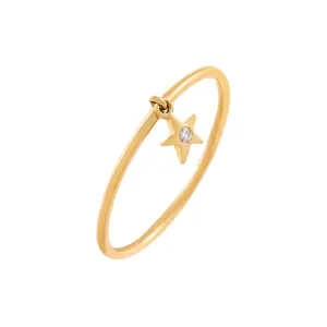 Diamond Star Charm Ring 14K