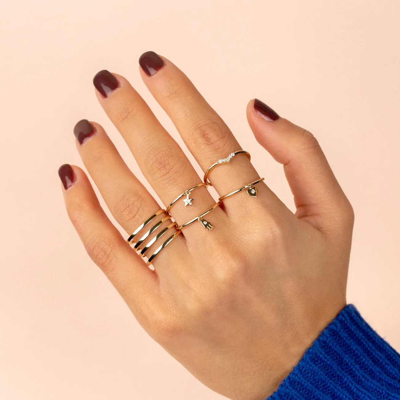 Diamond Star Charm Ring 14K