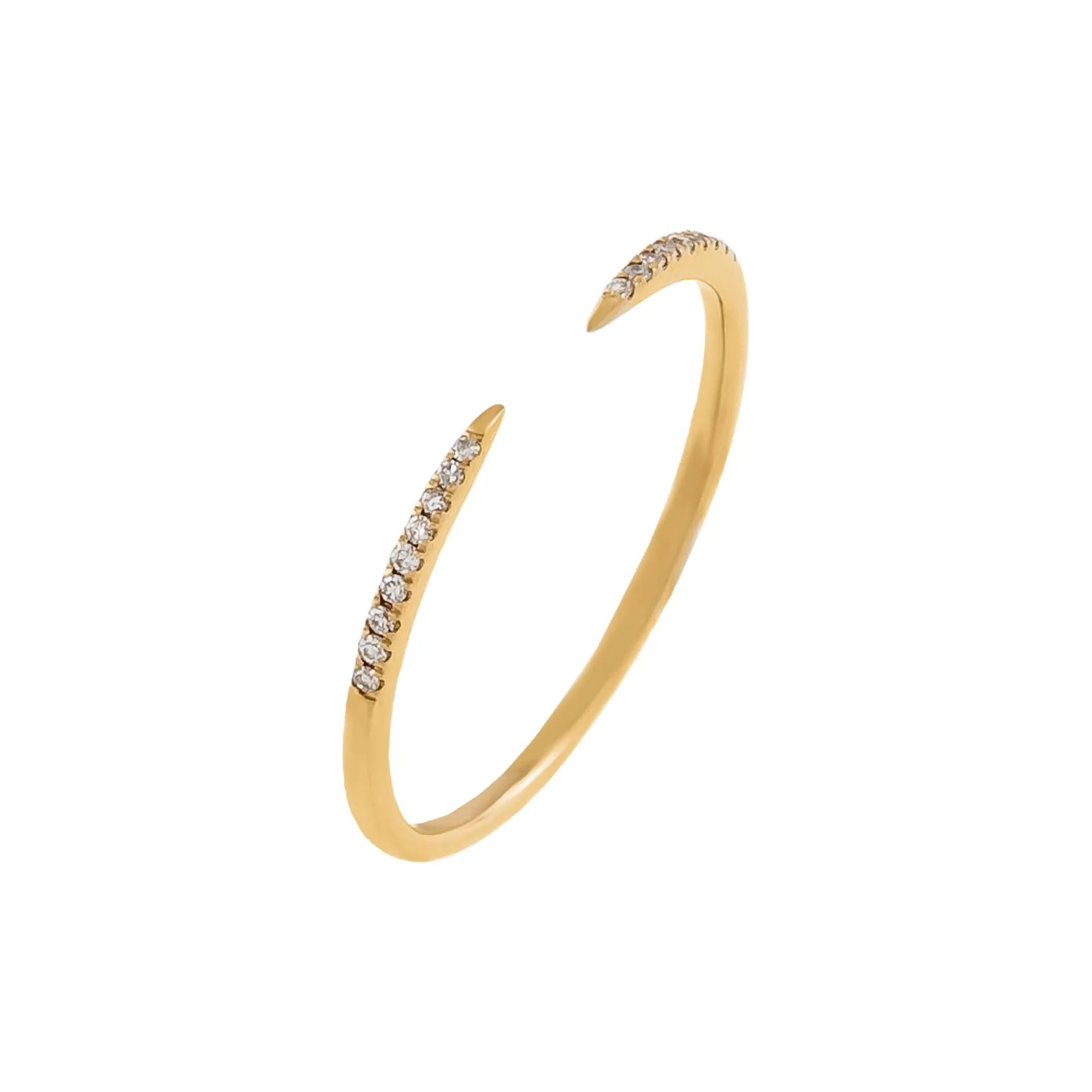 Diamond Thin Claw Ring 14K