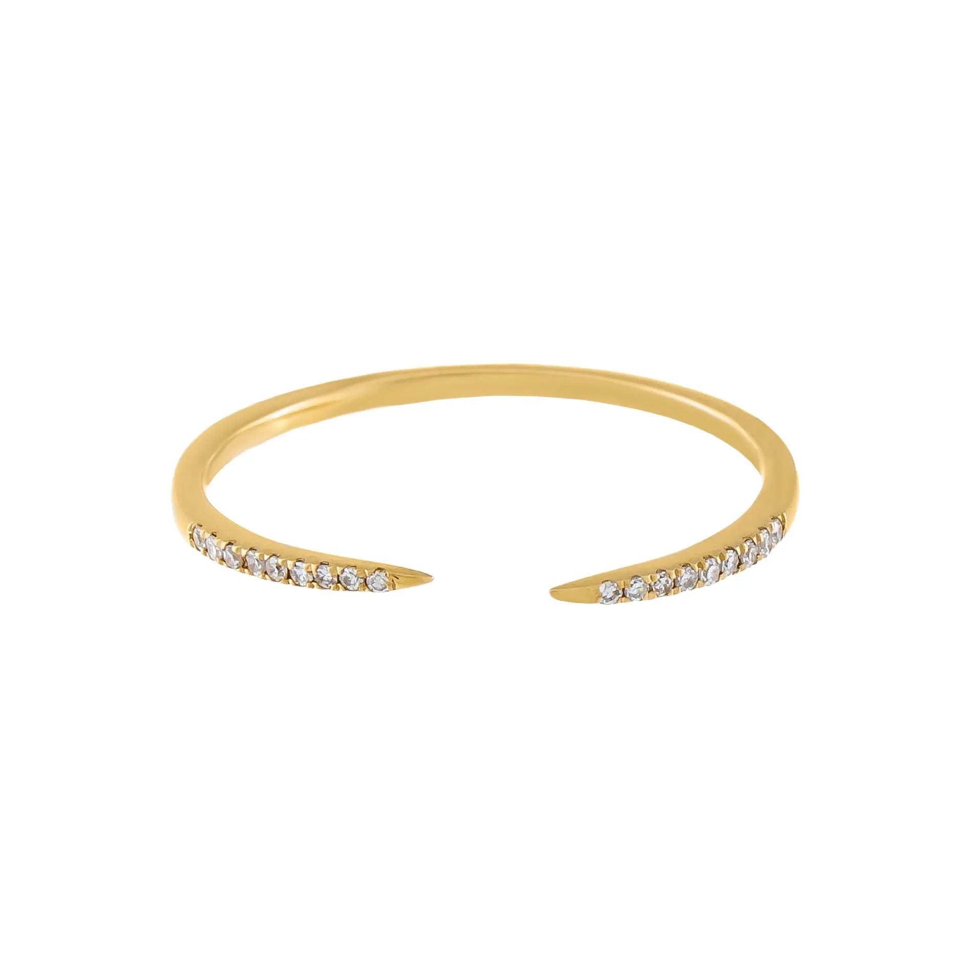 Diamond Thin Claw Ring 14K
