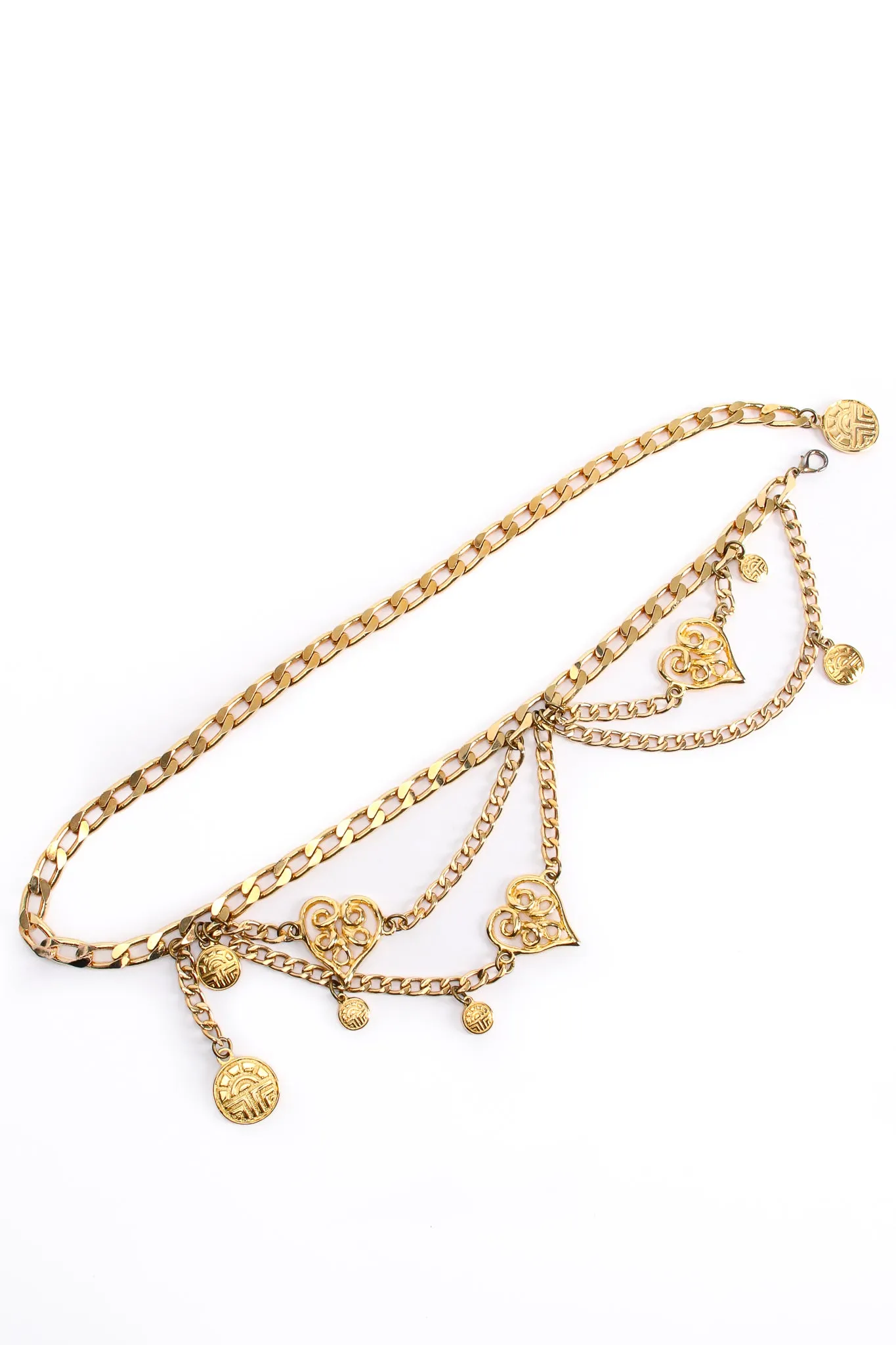 Draped Heart Logo Chain Belt