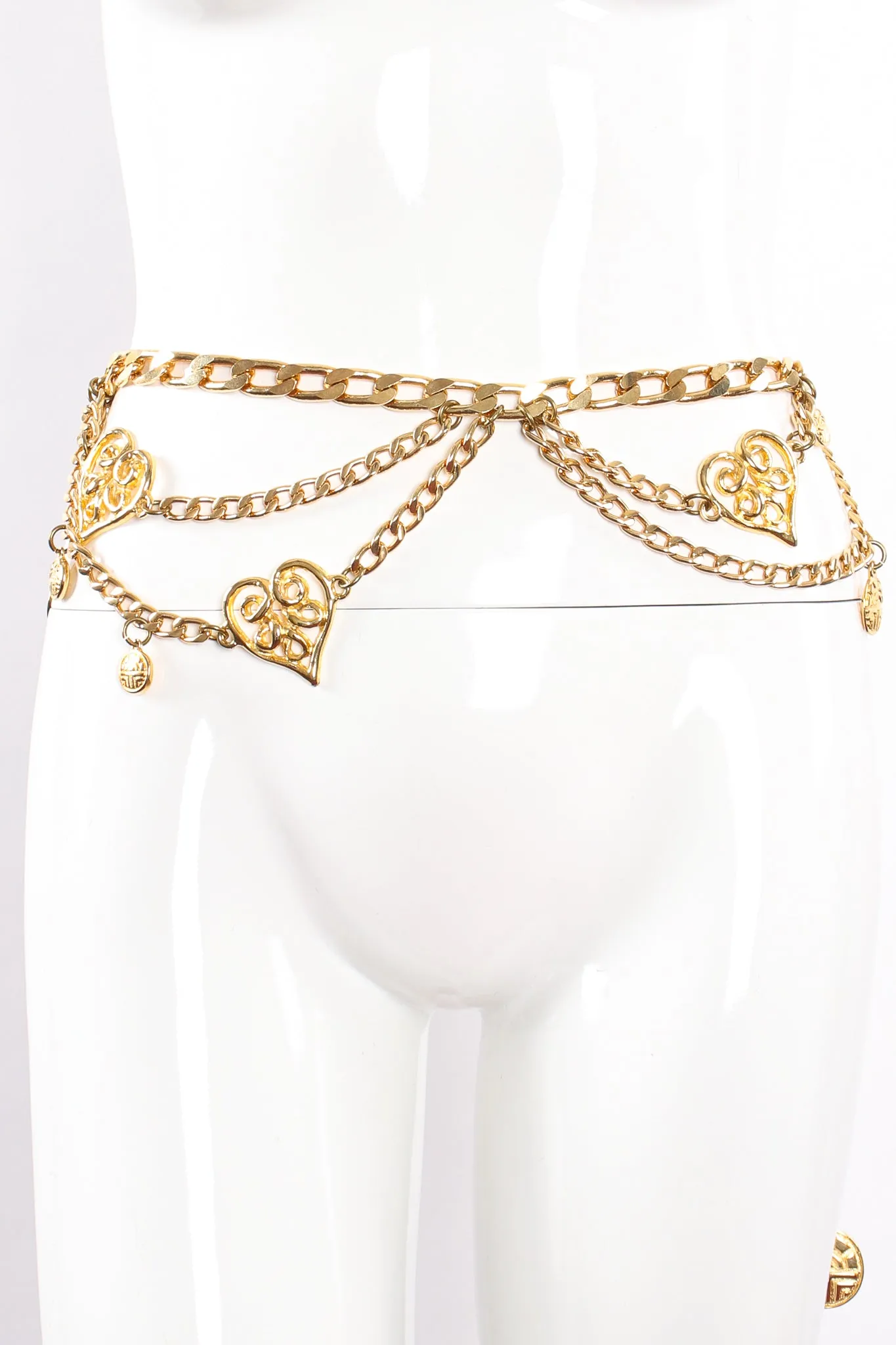 Draped Heart Logo Chain Belt