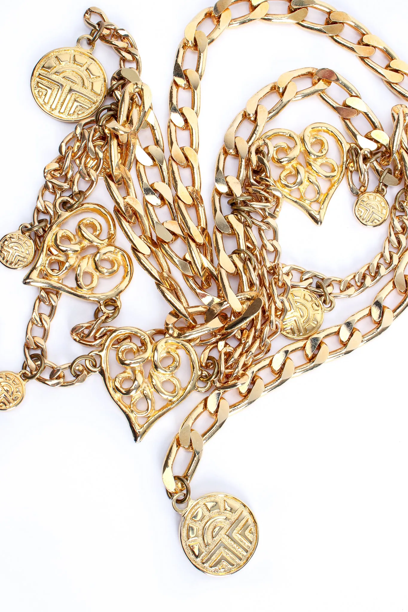 Draped Heart Logo Chain Belt