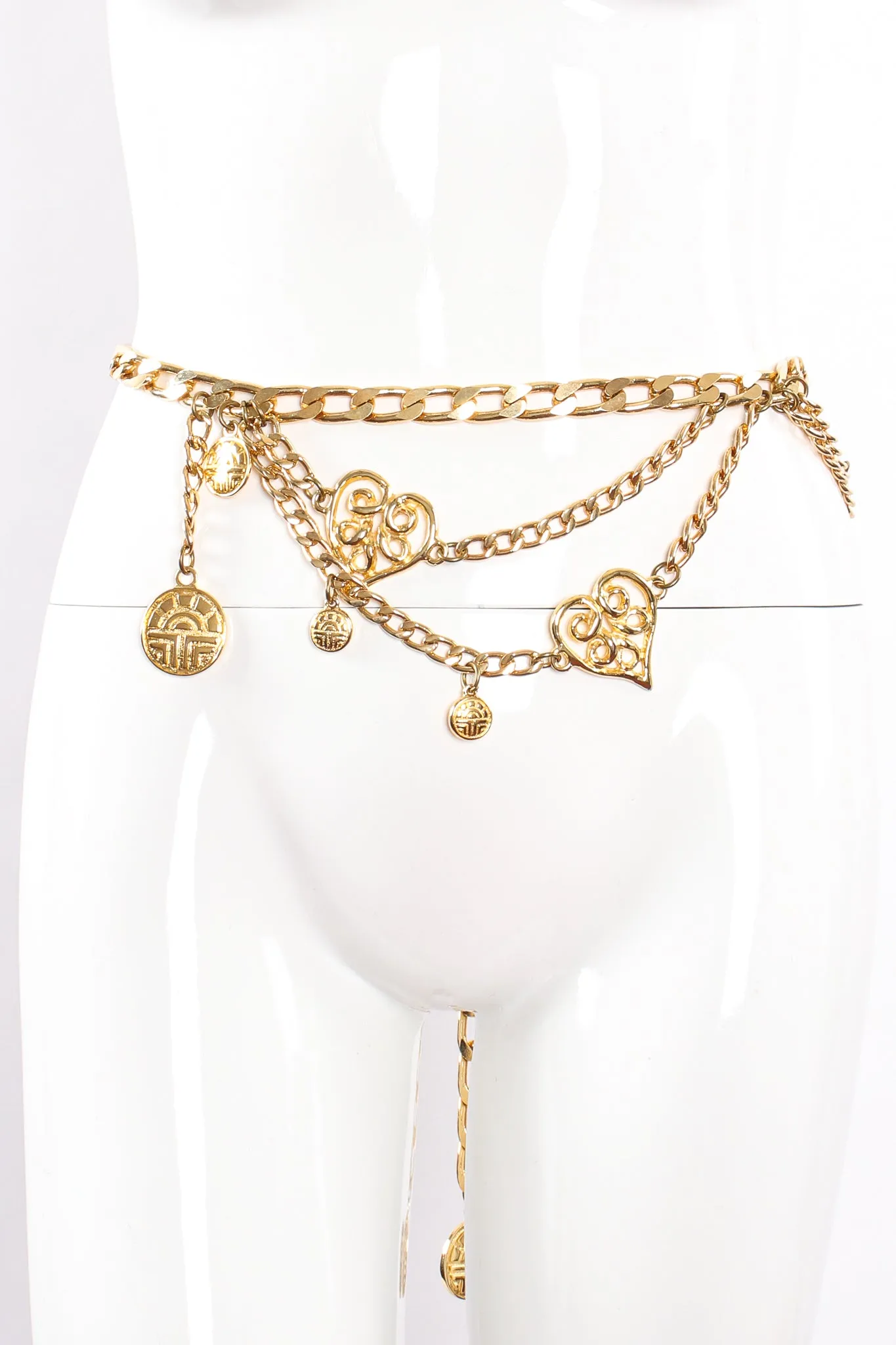 Draped Heart Logo Chain Belt