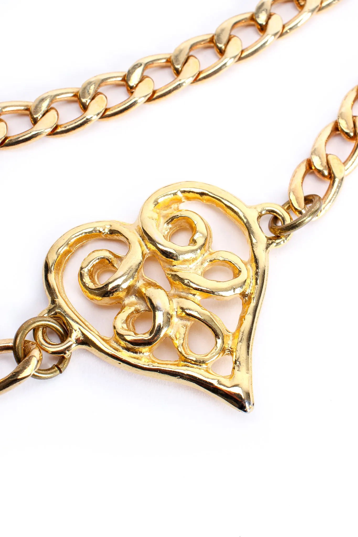 Draped Heart Logo Chain Belt