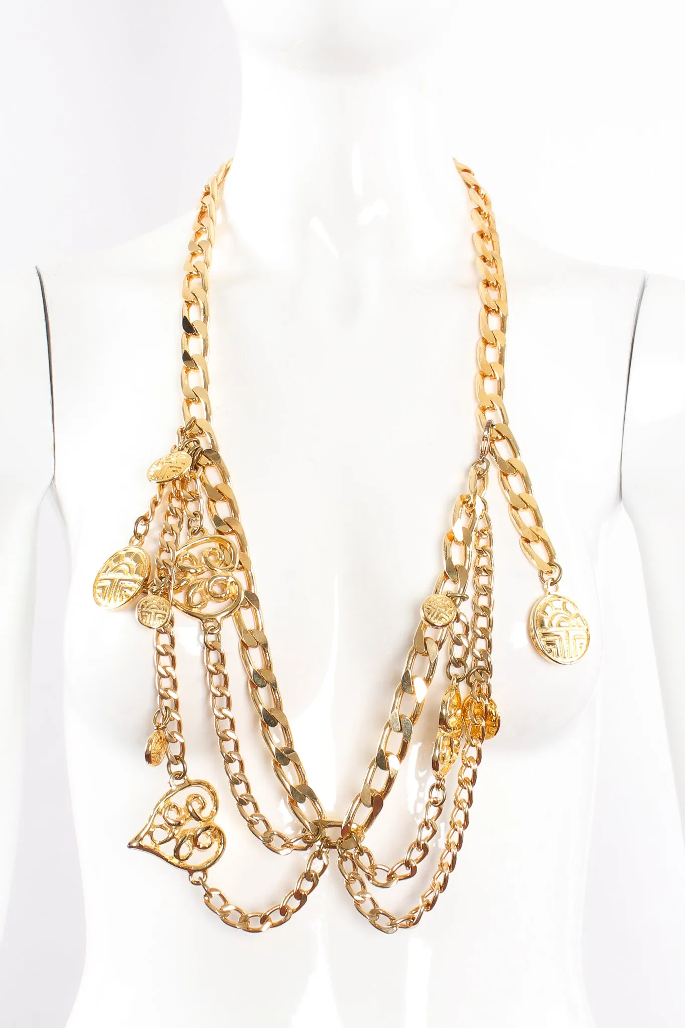 Draped Heart Logo Chain Belt