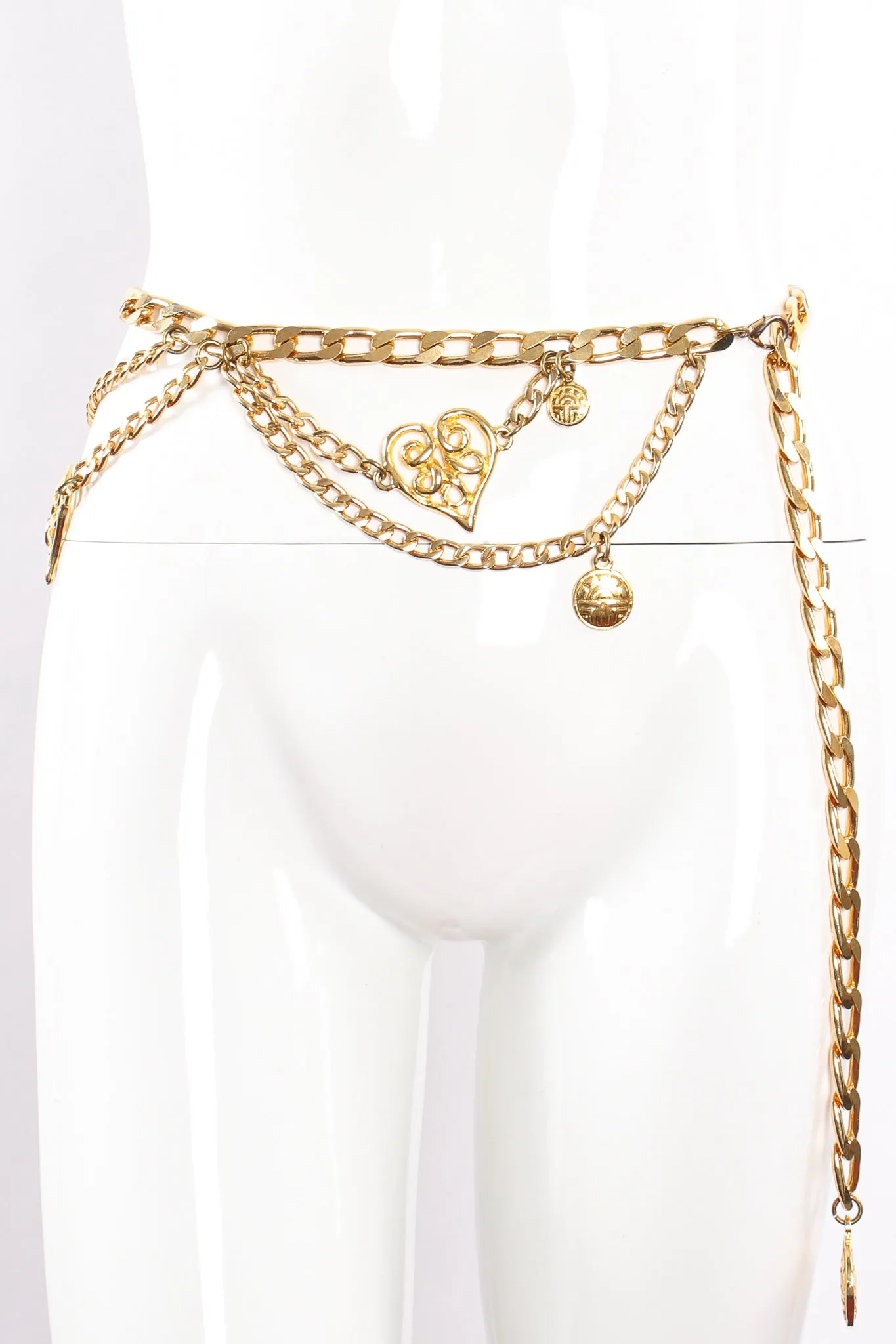 Draped Heart Logo Chain Belt