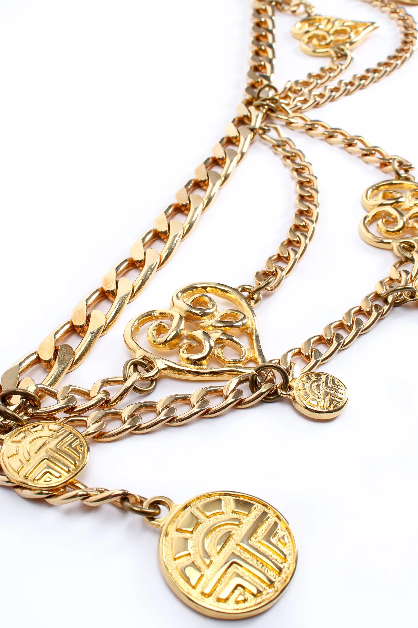 Draped Heart Logo Chain Belt