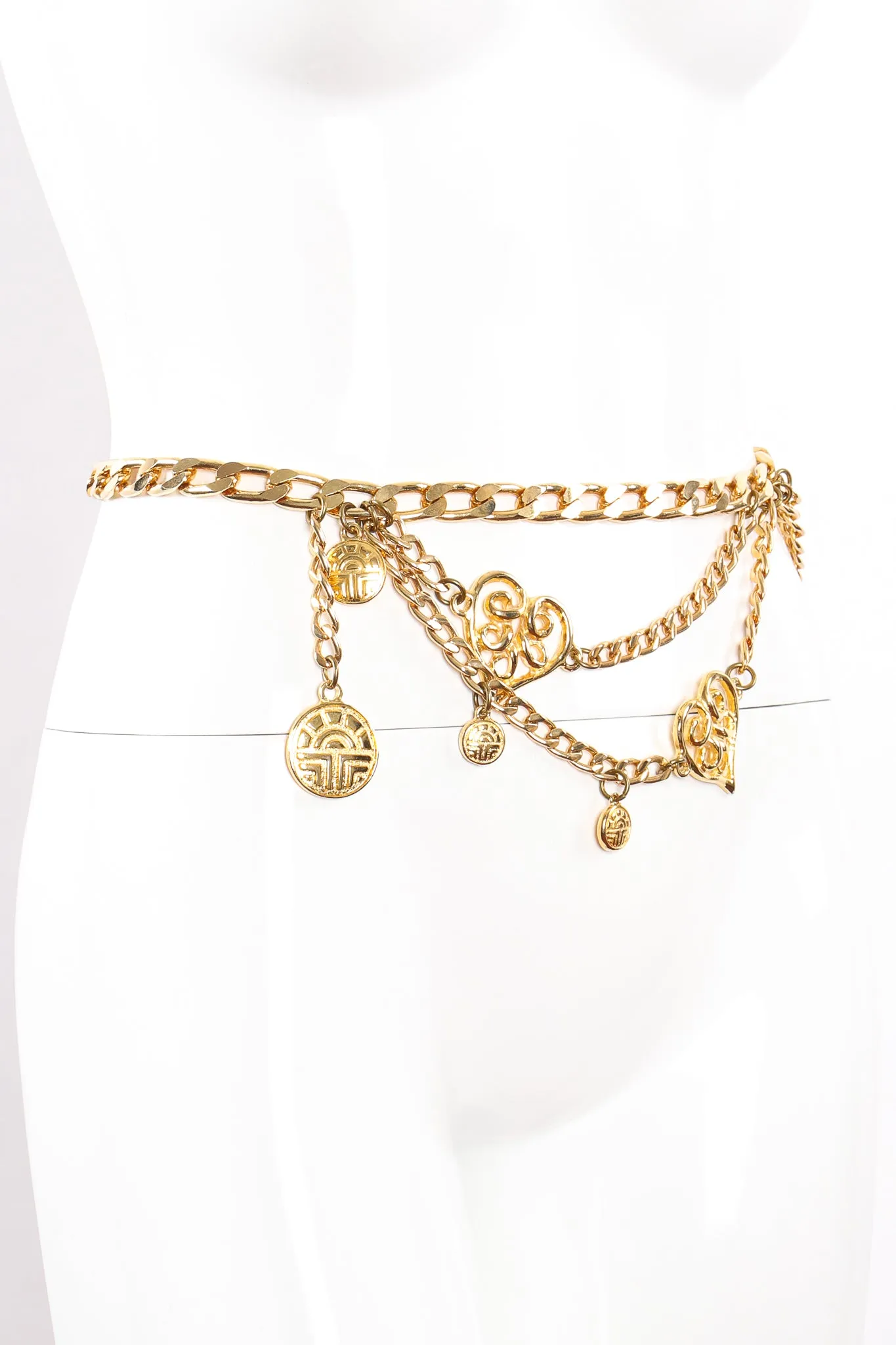 Draped Heart Logo Chain Belt