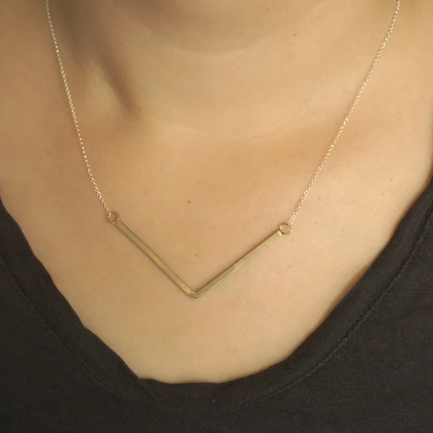 Elegant and Affordable Hand-Made "V" Chevron Necklace - 0156
