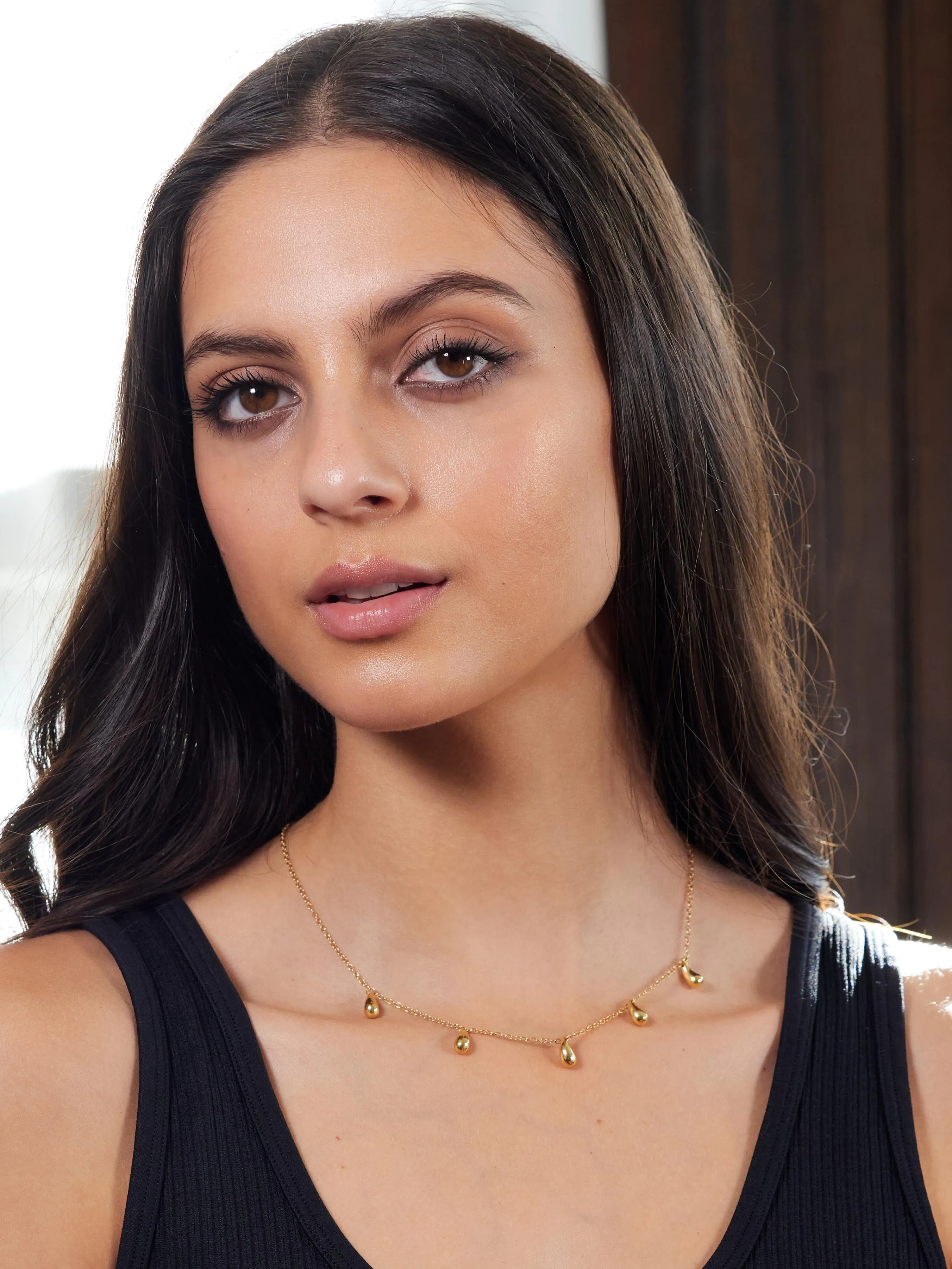 Elsa Peretti Tiffany & Co. 1990's 18 Karat Yellow Gold Vintage Five Teardrop Fringe Necklace