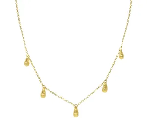 Elsa Peretti Tiffany & Co. 1990's 18 Karat Yellow Gold Vintage Five Teardrop Fringe Necklace