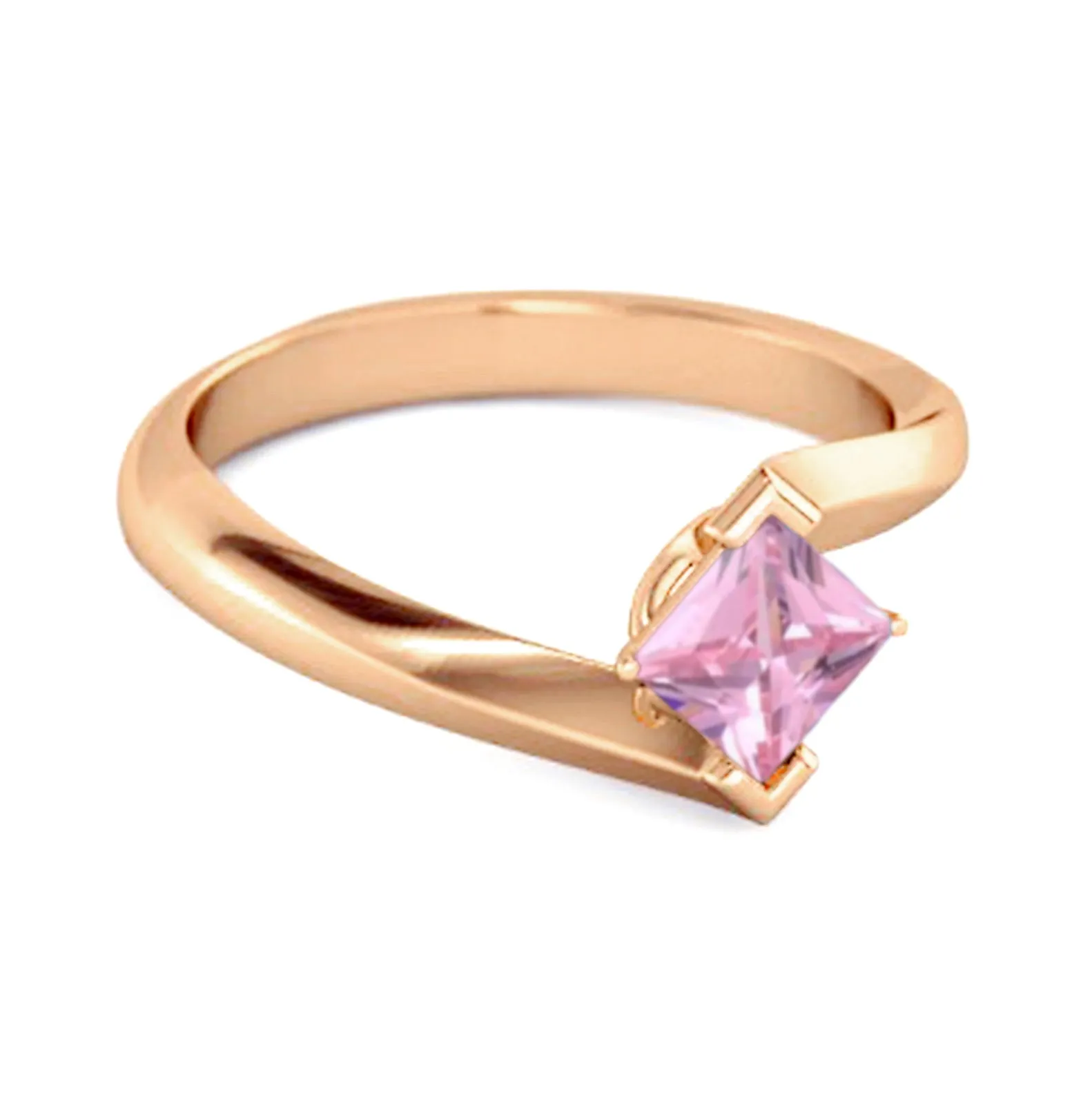 Embrace Ring 925 Sterling Silver 0.50 Ctw Pink Zirconia Women Ring