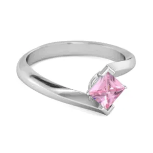 Embrace Ring 925 Sterling Silver 0.50 Ctw Pink Zirconia Women Ring