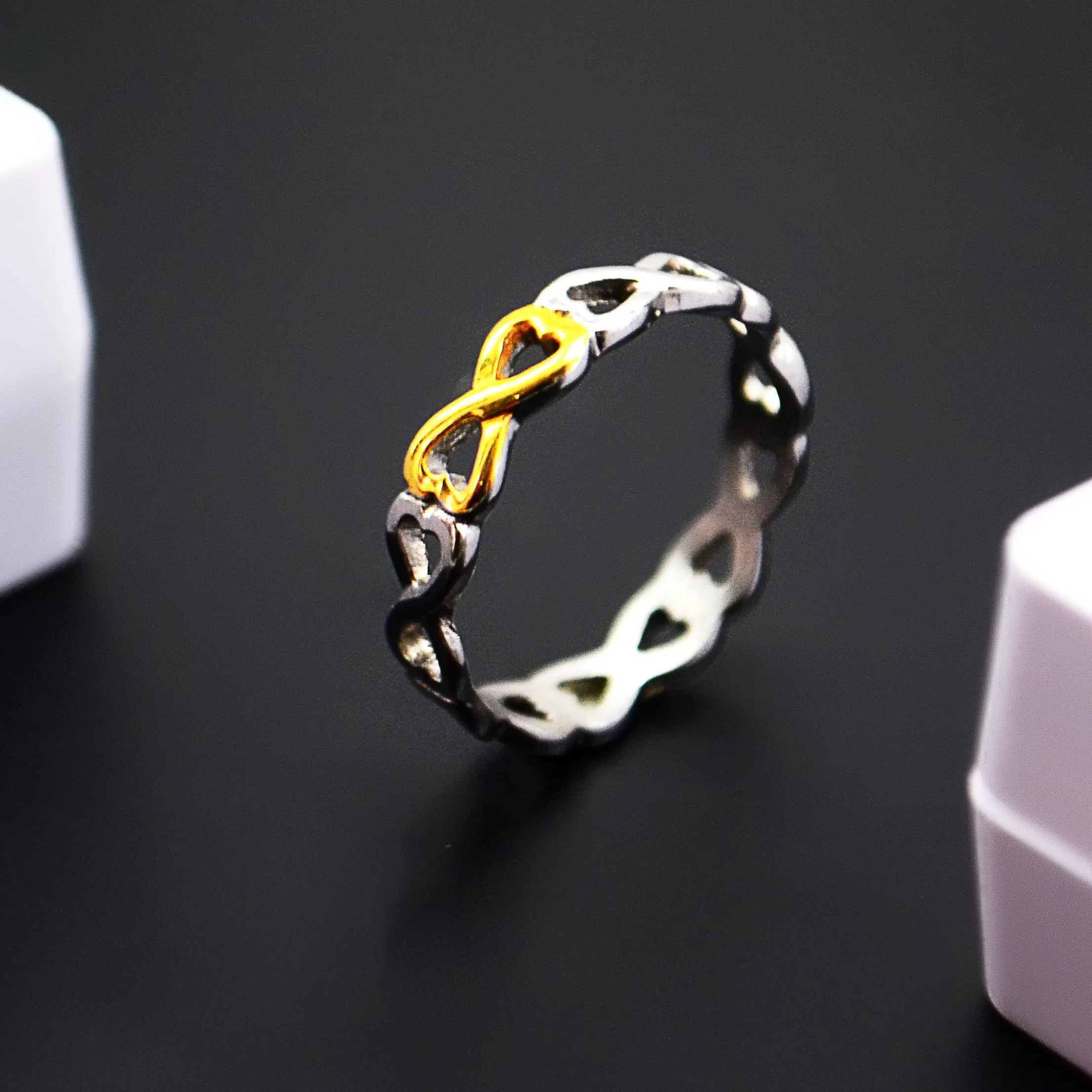 Endless Infinity Ring - Two Tone Gold
