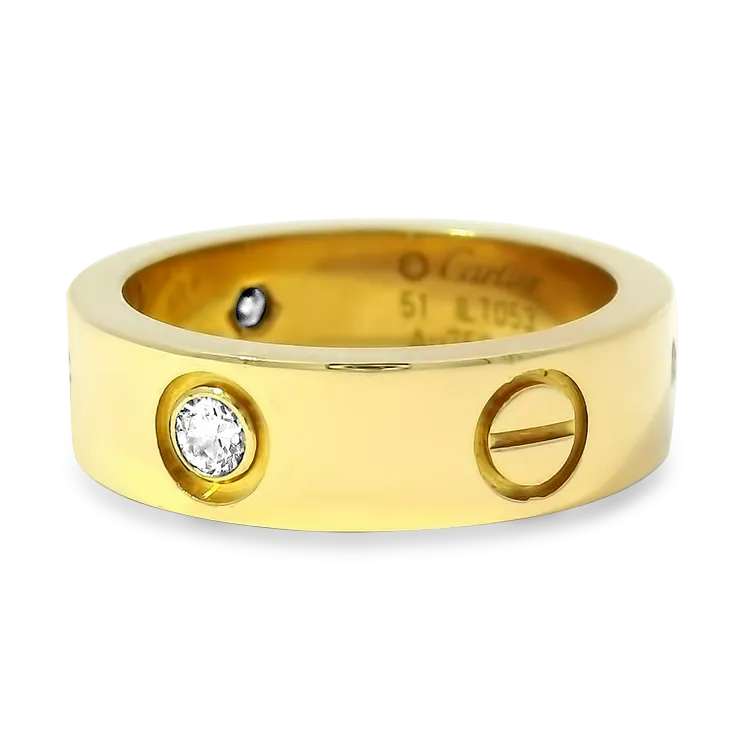 Estate Cartier 18k Yellow Gold Cartier Love Diamond Band