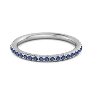 Eternity Collection Blue Sapphire Stackable Ring Gift Her 925 Silver