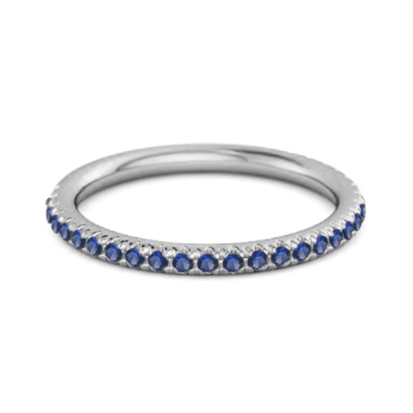 Eternity Collection Blue Sapphire Stackable Ring Gift Her 925 Silver