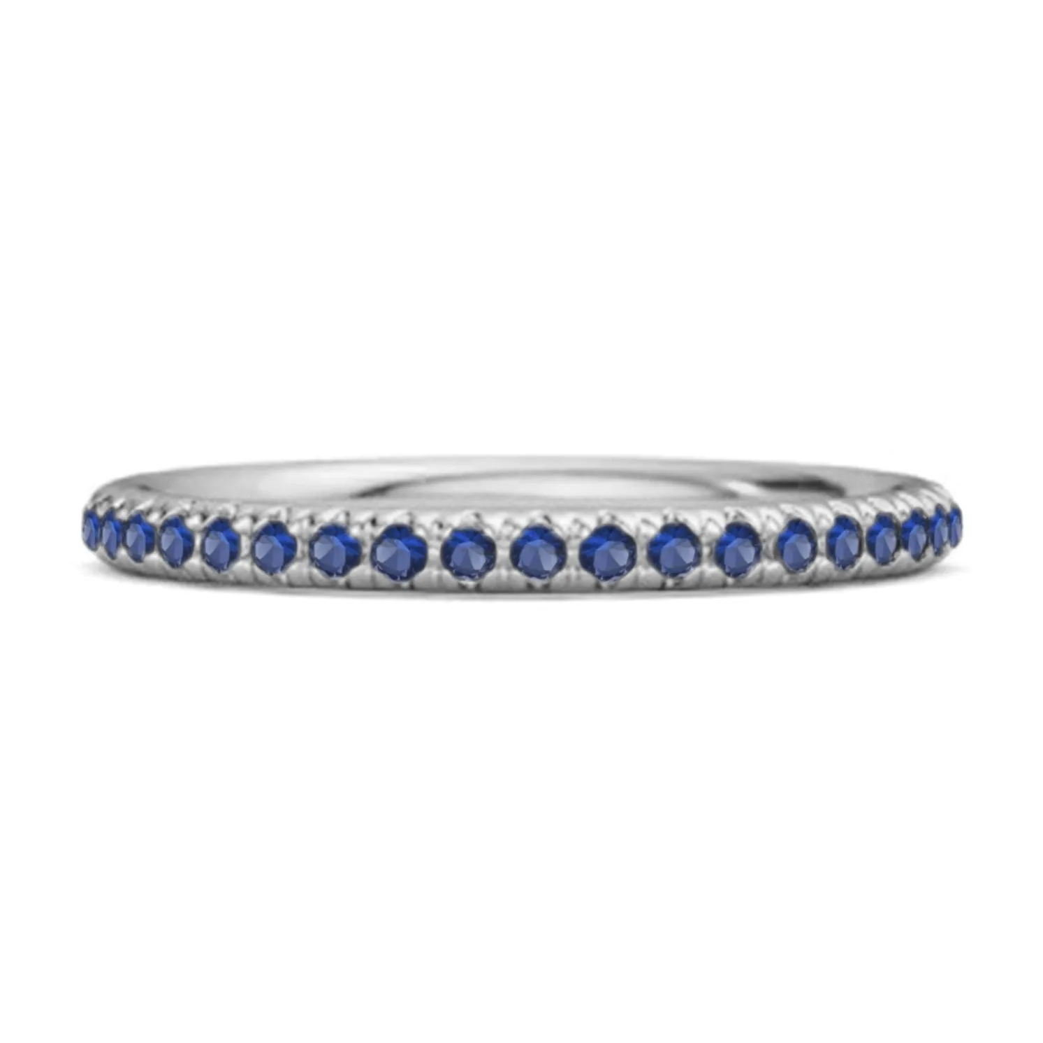 Eternity Collection Blue Sapphire Stackable Ring Gift Her 925 Silver