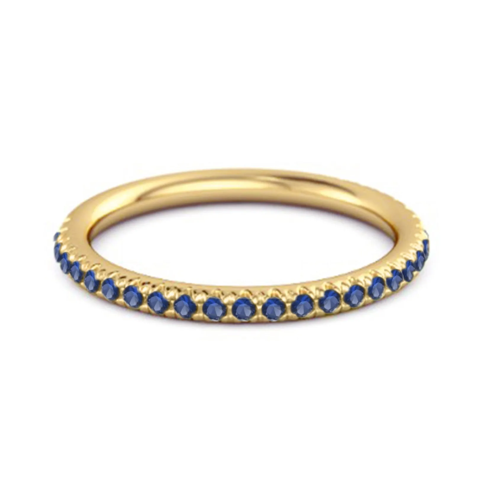 Eternity Collection Blue Sapphire Stackable Ring Gift Her 925 Silver