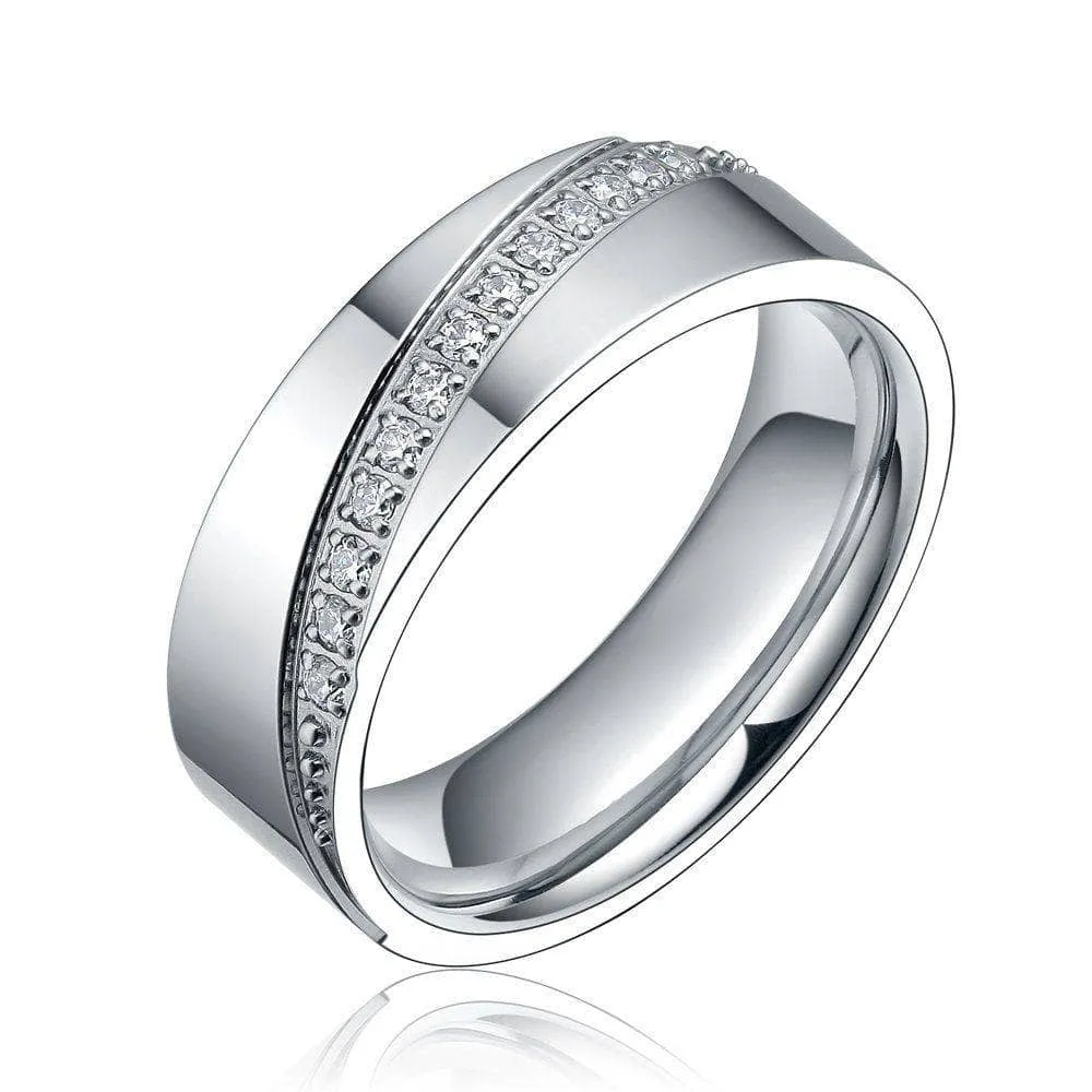 Eternity Diamond Men's Titanium Wedding Band