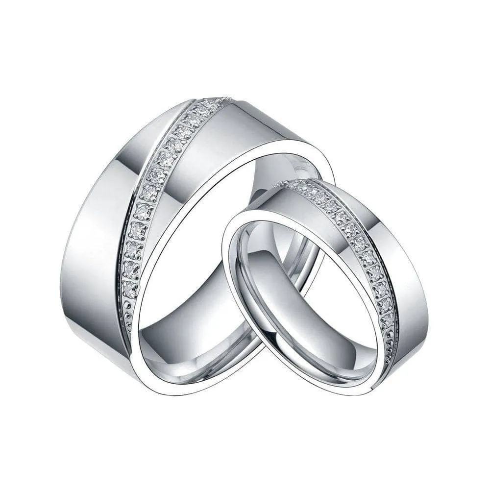 Eternity Diamond Men's Titanium Wedding Band