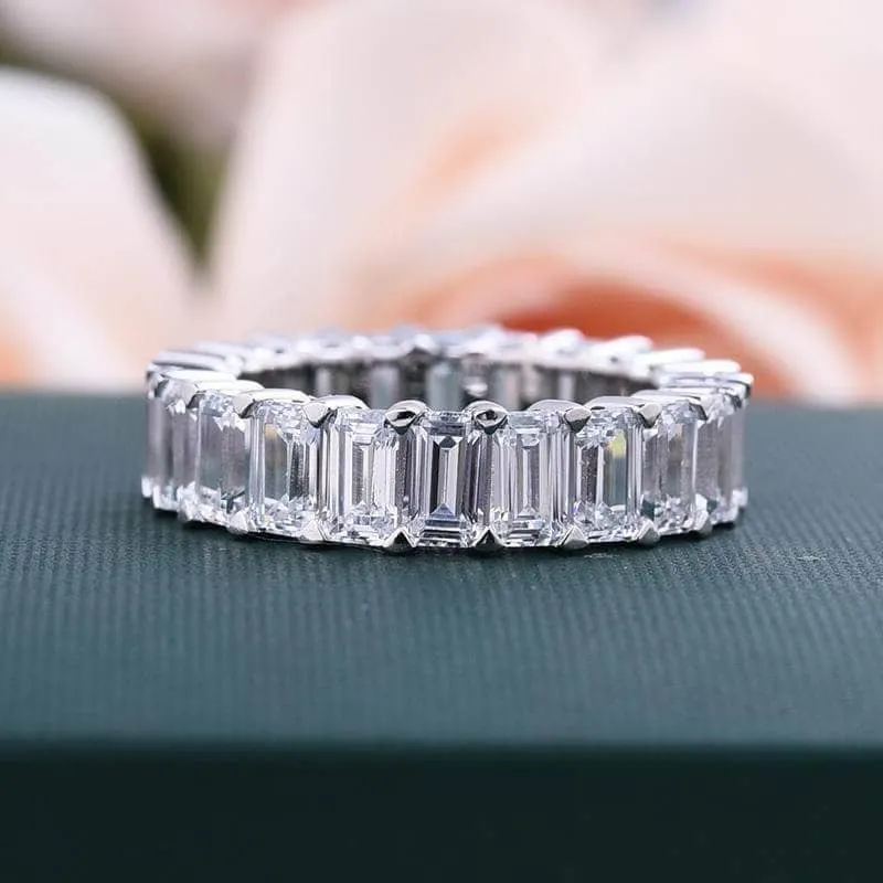 Flash Sale - Emerald Cut Solitaire Diamond Wedding Ring Set