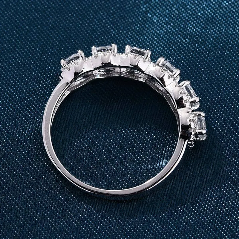 Flash Sale - Halo Six Cushion Cut Diamond Wedding Band Ring