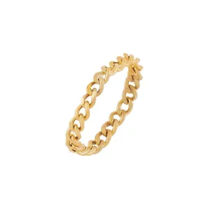Flat Curb Chain Ring 14K