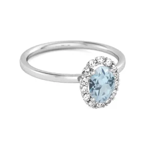 Floating Halo Ring 925 Sterling Silver 1.50 Ctw Blue Topaz Ring
