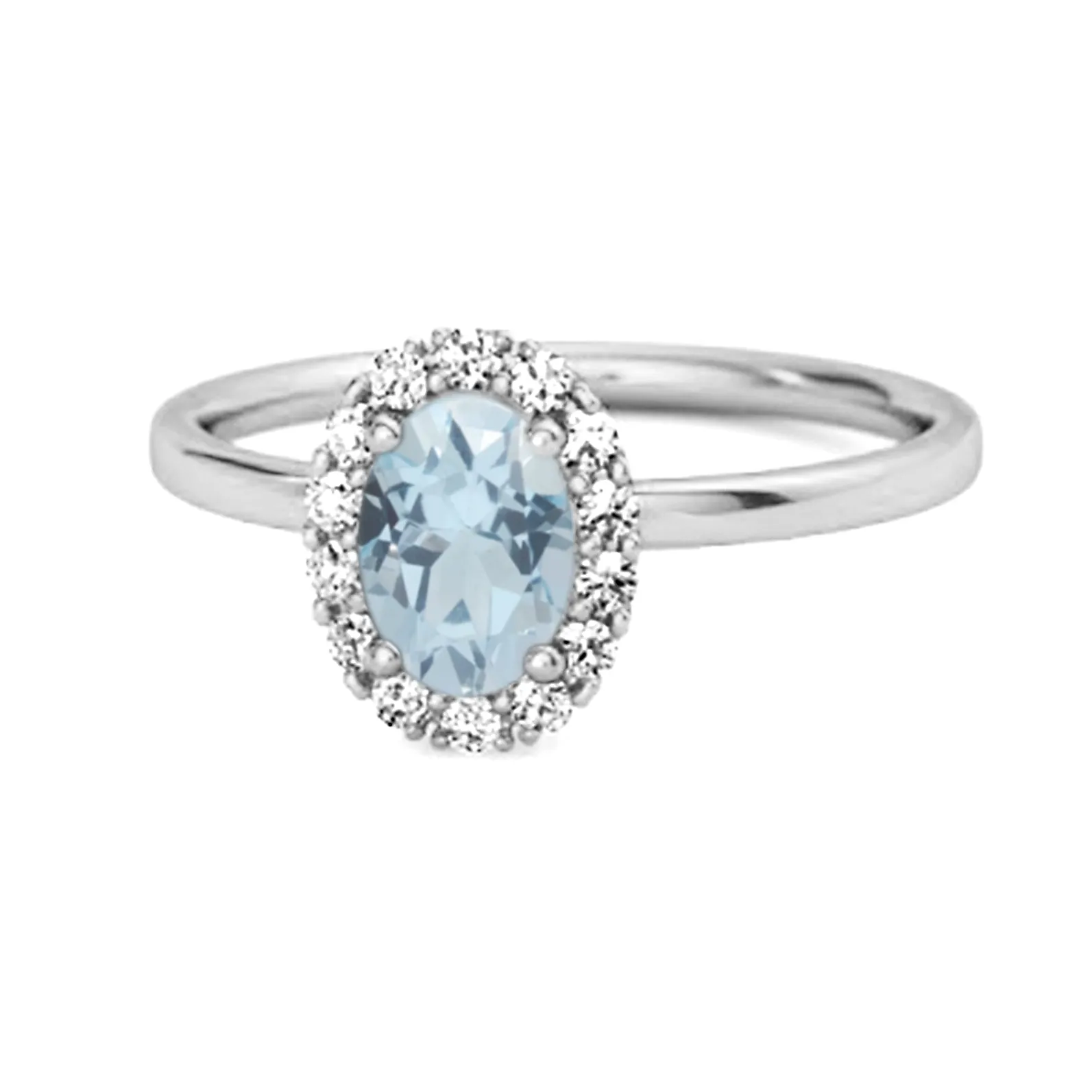 Floating Halo Ring 925 Sterling Silver 1.50 Ctw Blue Topaz Ring