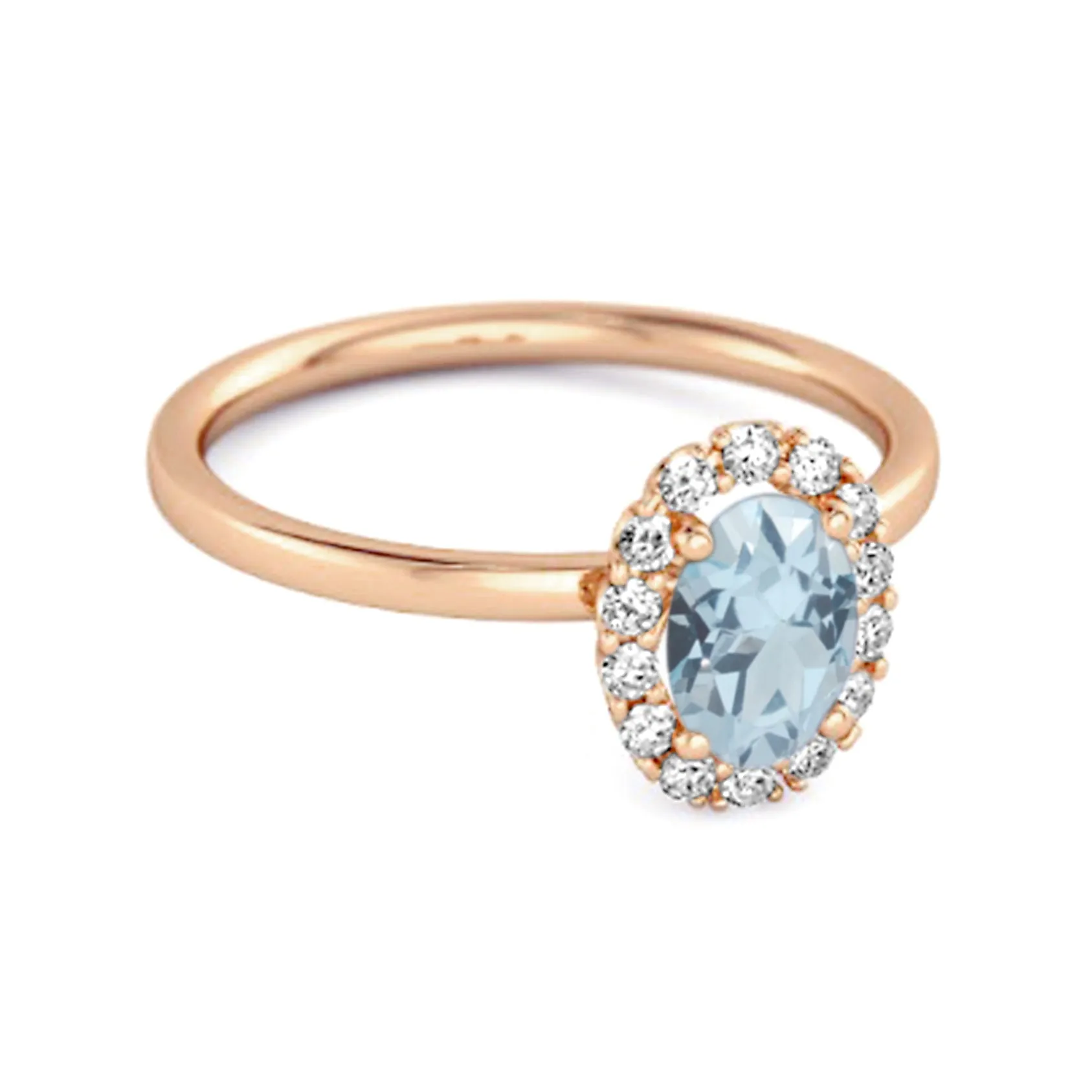 Floating Halo Ring 925 Sterling Silver 1.50 Ctw Blue Topaz Ring