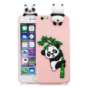 For iPhone 5/5S/SE/6/6S/6 Plus/6S Plus/7/8/7 Plus/8 Plus Phone Case 3D Cartoon Panda Bamboo Cellphone Back Shell Shockproof Smartphone Cover Pink