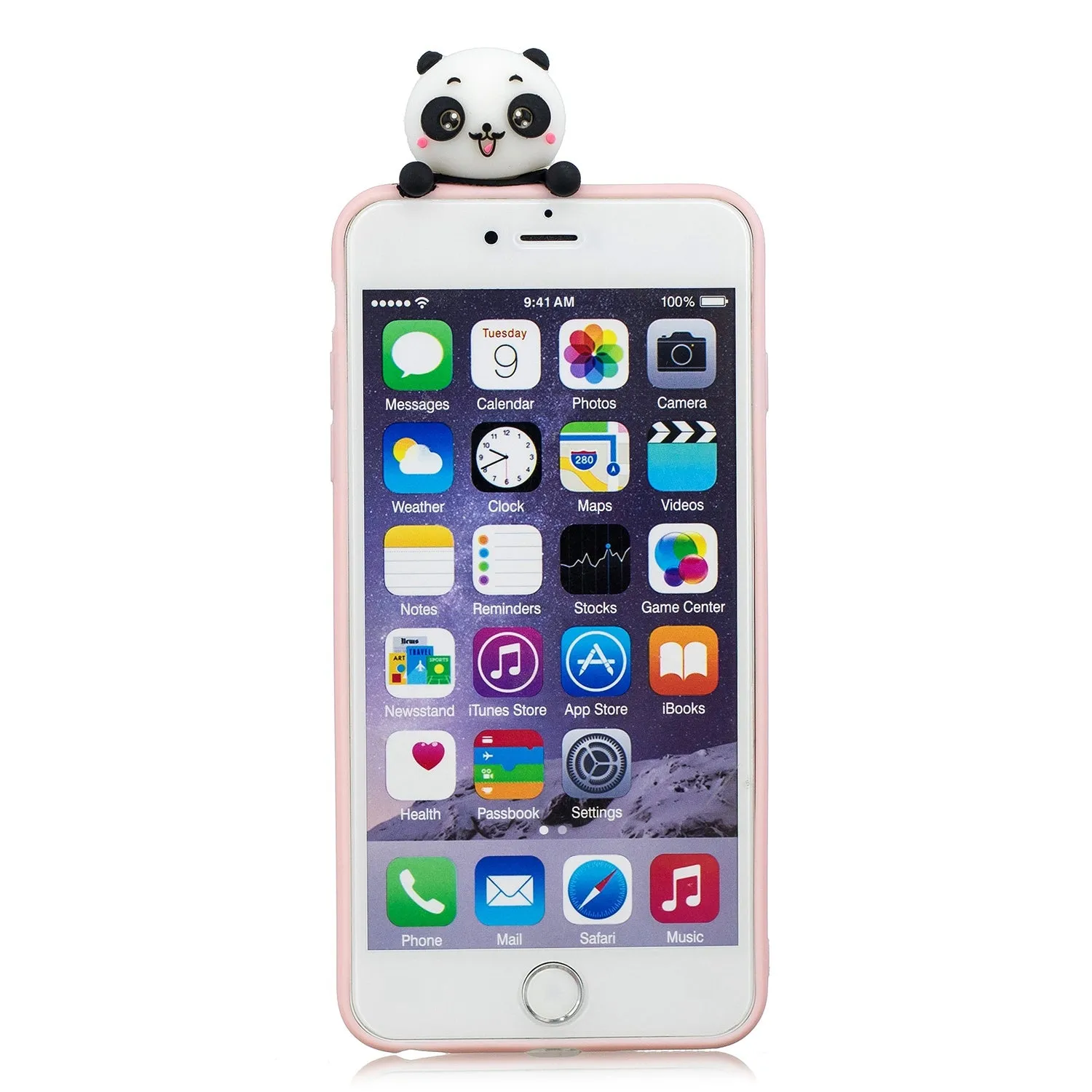 For iPhone 5/5S/SE/6/6S/6 Plus/6S Plus/7/8/7 Plus/8 Plus Phone Case 3D Cartoon Panda Bamboo Cellphone Back Shell Shockproof Smartphone Cover Pink