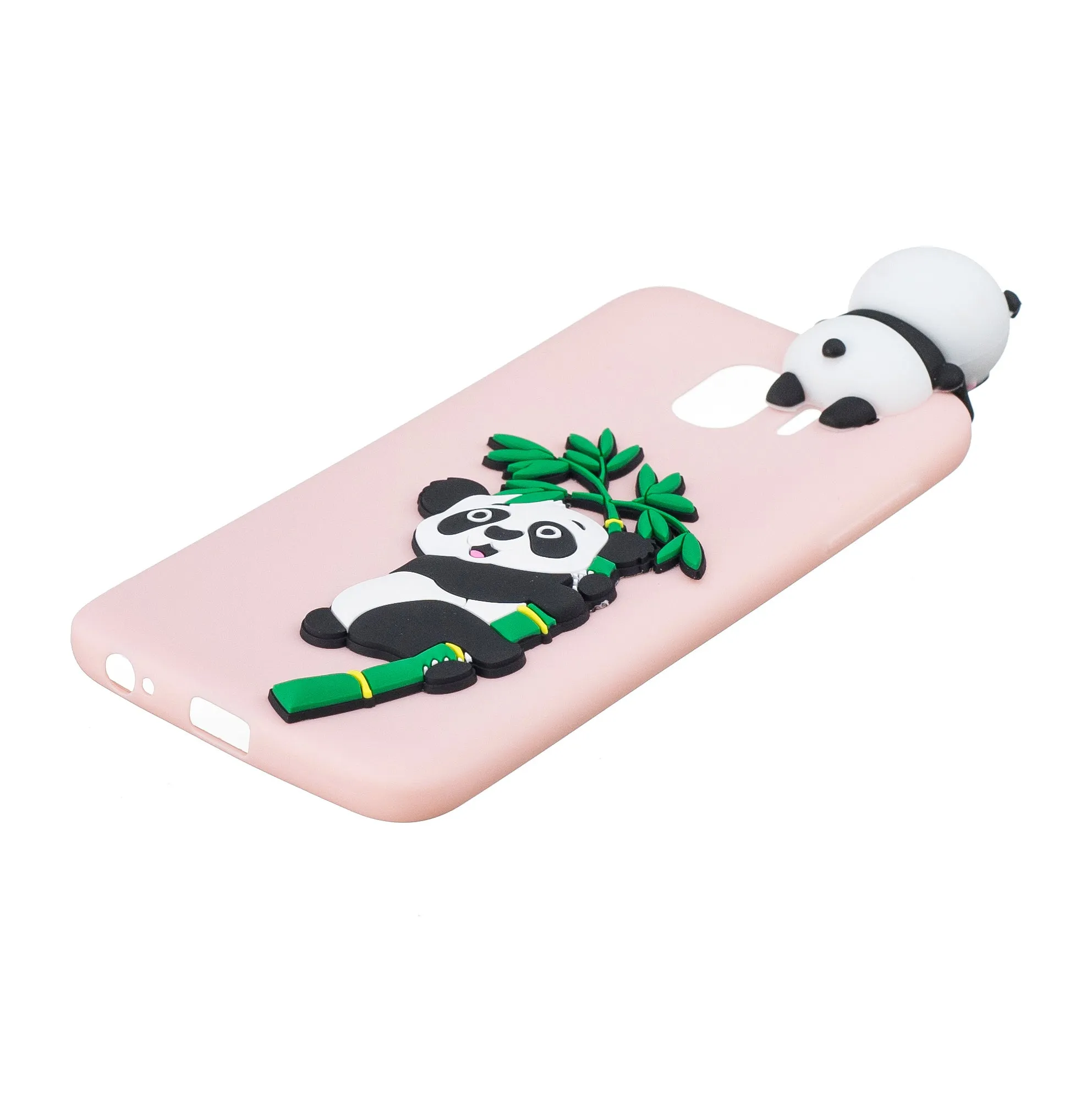 For Samsung J4 2018/J4 Plus Phone Case 3D Cartoon Panda Bamboo Cellphone Back Shell Shockproof Smartphone Cover Pink