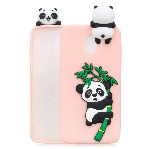 For Samsung J4 2018/J4 Plus Phone Case 3D Cartoon Panda Bamboo Cellphone Back Shell Shockproof Smartphone Cover Pink